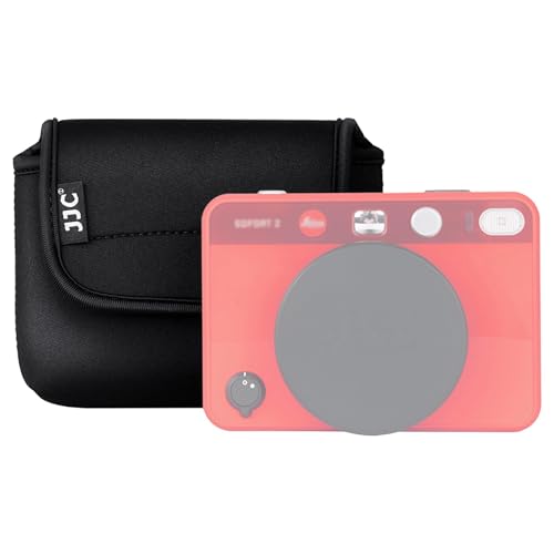 JJC Sacoche en Néoprène avec Fermeture Velcro pour Appareil Photo Instantané Leica Sofort 2, D-Lux7 D-Lux8, Fuji X Half Organiseur de Sac - Noir