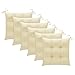 Tidyard Coussins de Chaise Confortable, Coussin de siège de Jardin Décoration Maison 6 pcs Blanc crème 40x40x7 cm Tissu