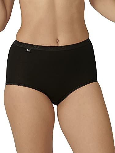 Sloggi Femme Basic+ 3p sloggi Basic Maxi Lot de 3 Culotte taille basse femme Tr s confortable Coton doux et respi, Noir, 58