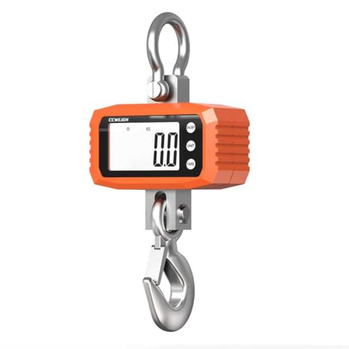 Image of Hanging Scale Handheld 880lb /400kg Crane Scale Luggage Scale,with ABS Plastic case & Big LCD Display, Portable Digital Mini Crane Scale Fishing Scale,for Gym,Hunting,Travelling (Orange(2200lb))
