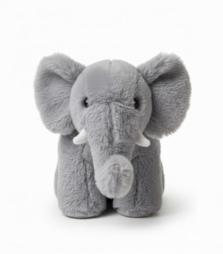 Image of Plush Grey Elephant Toy Teddy Bear Gift 24cm Soft Toys for Baby Girl Fully Washable Plush Toys and Stuffed Toys Perfect for Nursery Play and Cuddling
