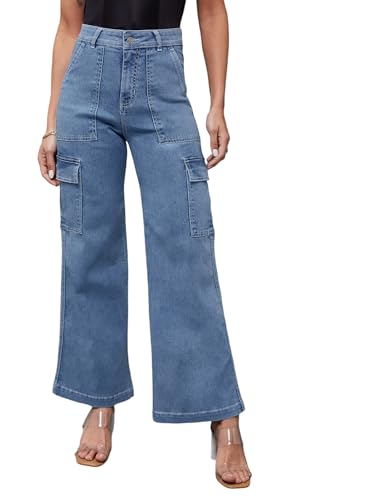Image of Miss Chase Women's Skinny High Rise Cropped Length Fringe Detailing Stretchable Denim Jeans