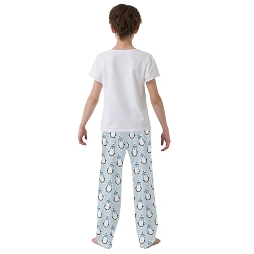 ZZXXB Winter Lovely Penguin Boys Long Pants Soft Trousers Elastic Waist Kids Lounge Bottoms with Pockets S-XL3