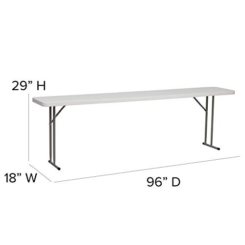Image of EMMA + OLIVER 8-Foot Granite White Plastic Folding Training Table