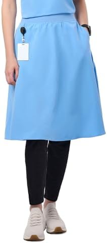 Jennifer 2-Pocket Flared Scrub Skirts for Women - Soft Fabric Skirt Scrubs, Elastic Waistband, Classic Fit