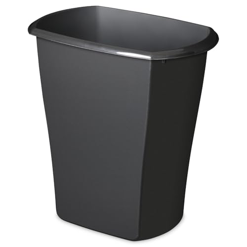 Caneca de basura pequeña para baño, plástico negro 5.5 gal