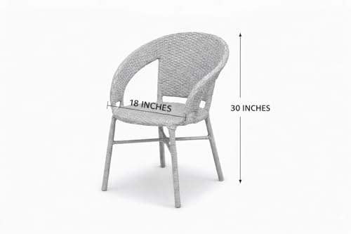 Image of India Garden Patio Seating Chair and Table Set Outdoor Balcony Garden Coffee Table Set Furniture with Table and Chairs Set (Grey with Red Cushion 2+1)