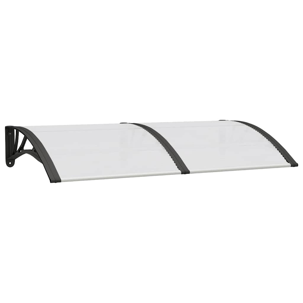 Auvent de porte en polycarbonate de haute résistance gris noir