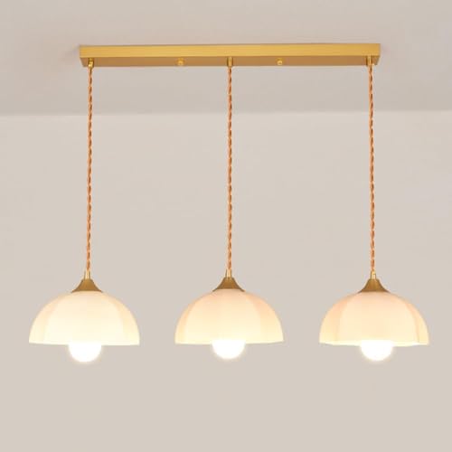 Suspension moderne en or luminaire suspendu pour îlot de cuisine chaleureux