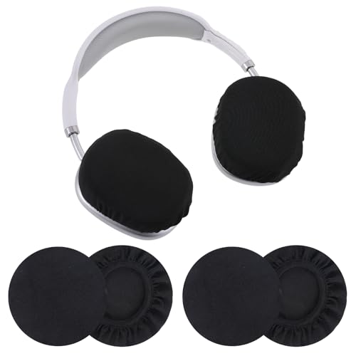 Piriuuo 2 Pairs Headphone Covers Washable Headphone Ear Covers Stretchable Headphone Covers for Ears Black Headset Ear Covers Earphone Covers Headphone Ear Covers Replacement