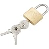 TERNENCE Small Keyed Padlocks Metal Locker Lock Solid Brass Securing Luggage, Gym Lockers with 3 Key S004 2pack