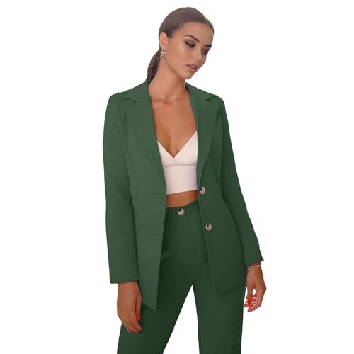 TIANMEI 2 Pieces Womens Suit Notch Lapel Blazer Set Suit for Women Womens Wedding Prom Tuxedo Ladies Casual Blazer Pantsuits