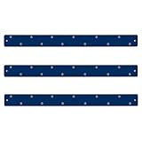 Three by Three Seattle Large Magnetic Strip Bulletin Board (3-Pack) – 28″ × 2.5″ Metal Magnetic Display Board with 12 Neodymium Magnets Each (Navy Blue)
