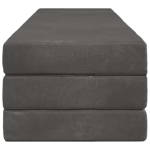 Sofá plegable con espuma de alta densidad y respaldo ajustable gris 6