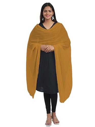 Image of Miraan Solid Pure Cotton Dupatta with Pom Pom Border, 2.25 meters length (DUPCOTTON)