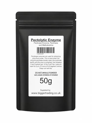 Pectolytic Enzyme (Pectic Enzyme, Pectinase) 50g Pack Top Food Grade Supplied in Heavy Duty Resealable Pouch for Wine Making