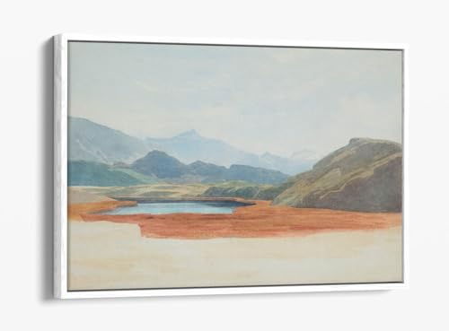 Tableau lagon Wanaka James Richmond cadre blanc : une finition haut de gamme
