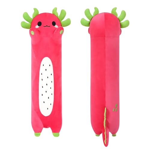 Peluche axolotl Shownicer rose : doudou salamandre et oreiller de couchage pour lit de fille