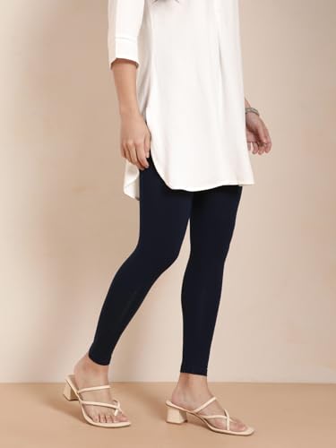 Image of TWIN BIRDS Women Viscose Ankle Leggings | Stretchable Kurti Wear Bottom