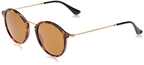 Ray-Ban RB2447 Round Sunglasses, Spotted Brown Havana B-15 Brown, 49 mm