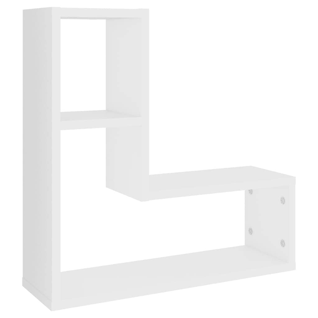 Set di 2 mensole da parete in legno bianco, 50 x 15 x 50 cm, mensole sospese decorative per soggiorno, camera da letto, cucina, bagno, corridoio, bambini, ufficio, organizer