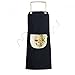 DIYthinker Fleur Crâne Squelette Tablier Illustration de Cuisine Cuisine Bavoir Pocket Femmes Hommes 70cm x 67cm Noir