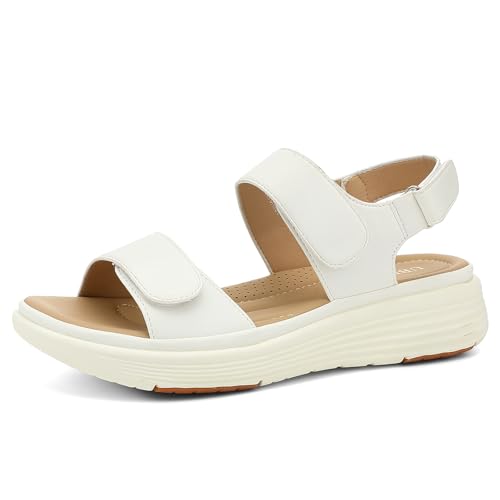 Image of UBFEN Womens Platform Sandals Wedge Walking Comfortable Casual Adjustable Strap Lightweight Open Toe