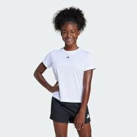 Adidas Girl's Train Essentials Regular Fit Logo Training T-Shirt Junior Girls, White/Black, 13-14 Years
