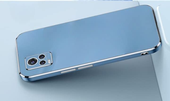 Image of for Vivo V20 Luxury Square Plating Phone Case Solid Color Soft Silicone Back Cover (for Vivo V20, Blue)