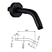 HANTING All Brass 6 inch Shower Arm with Flange, Matte Black, Multi-Layer Electroplating