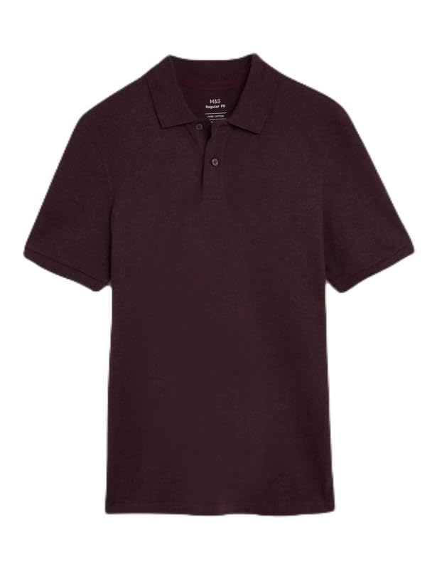 Image of Marks & Spencer Men's Cotton Collared Regular Fit T-Shirt