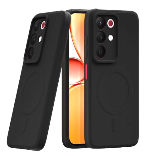 Image of Back Cover | MagFit Ring Design (Non-Magnetic) | Shockproof Protection | Anti-Slip Grip | Raised Camera Edges | Slim Protective Case for Realme 15x 5G / C85 5G / Narzo 90x 5G (Matte Black)
