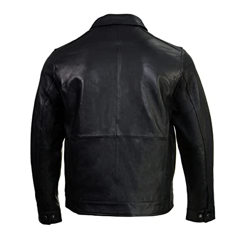 Boston Harbour 1.0 Men's Black New Zealand Lamb Leather Fashion Car Coat Jacket SFM18992