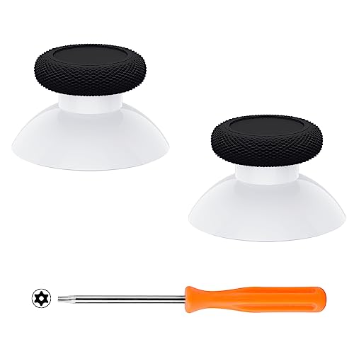 eXtremeRate Replacement Thumbsticks for Xbox Core Wireless Controller, Joysticks Repair Kit for Xbox Series X/S Controller, Custom Analog Stick Buttons for Xbox One S/X/Elite - Robot White &amp; Black