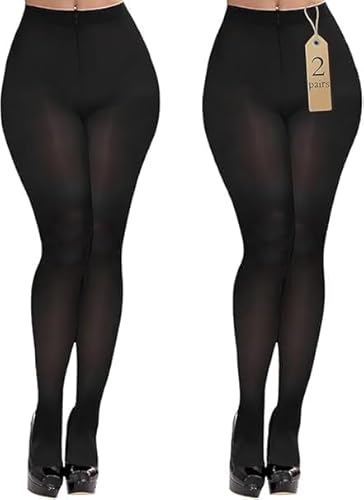 Buauty 2 Pairs 80D Tights for Women,Women's Sheer Black Tights,Soft Opaque Pantyhose and Stockings for Comfort and Elegance