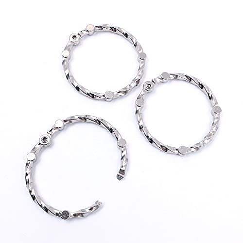 Hsthe Sea 20 Pcs Curtain Ring Leaf Binder Rings 48mm Metal Book Rings Loose Leaf Binders for Curtain Index Card Notebook DIY Scrapbook Album Calendars Round Rings Keychain - Image 3