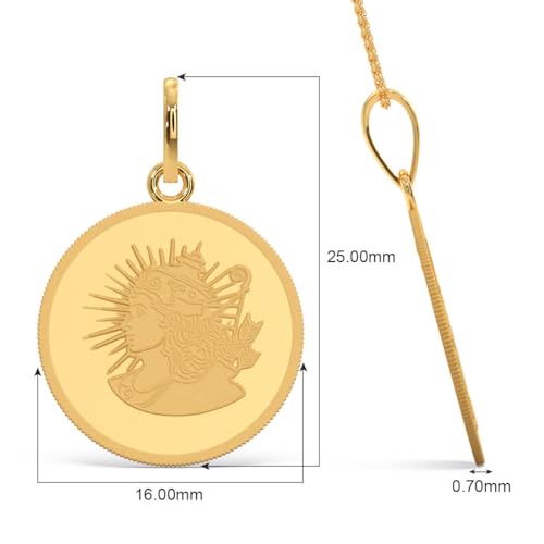 Image of KALYAN JEWELLERS 24K (999) Purity Shree Ram Gold Coin Pendant 2 Gms