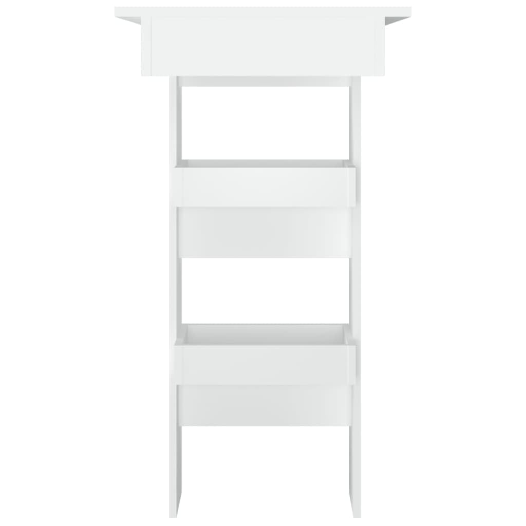 vidaXL Mesa de Bar de Pared Mesita de Comedor Alta Pub Barra Salón Cocina Restaurante Cafetería Muebles Madera Contrachapada Blanco 102x45x103,5cm