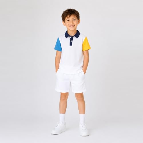 Image of Mud Kingdom Boys Polo Shirt Short Sleeve School Uniform Pique Polo Summer