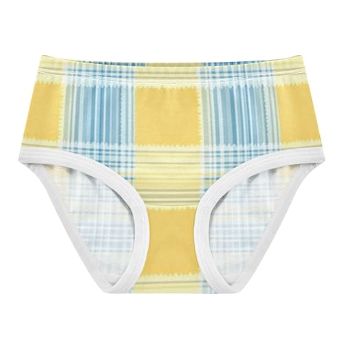 Girls' Hipster Panties Briefs Underwear for Toddler Girls Blue Yellow Plaid