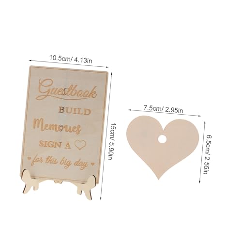 Caja de boda de madera beige CRAFTHROU para organizar sobres 3