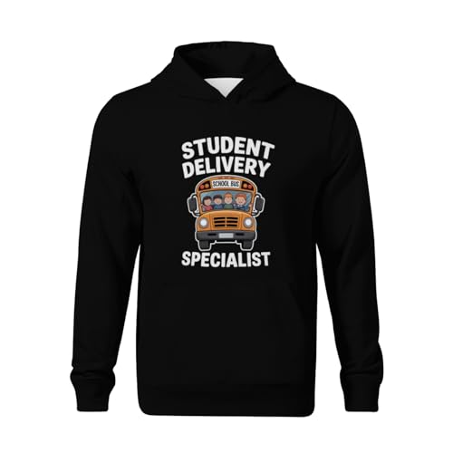 Kids Student Delivery Specialist Bus Driver School Bus Boys Girls Lightweight Kangaroo Pocket Fleece Hoodies2