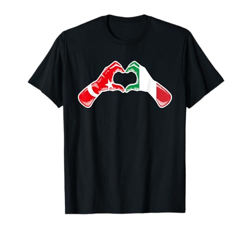 Türkei Italien Flagge - Türkisch Italienisch Herz T-Shirt
