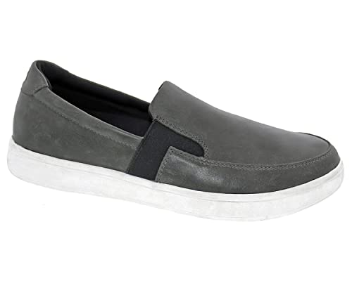 Drew Men's Jump Casual Leather Slip-on Comfort Sneaker Arch Support with Extra Depth