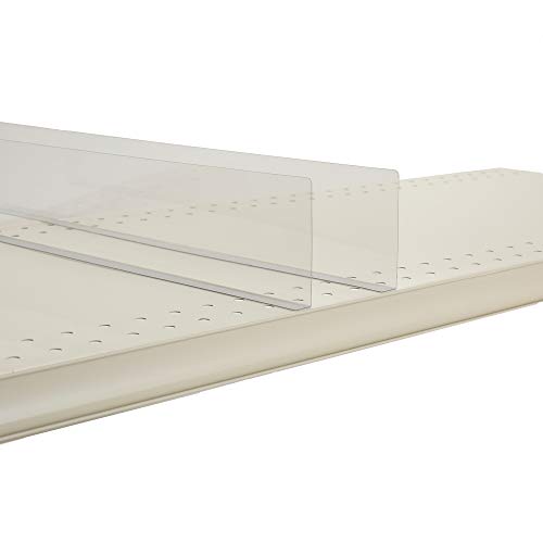 Shelf Divider/Retainer Adhesive Mount, Clear Plastic 18