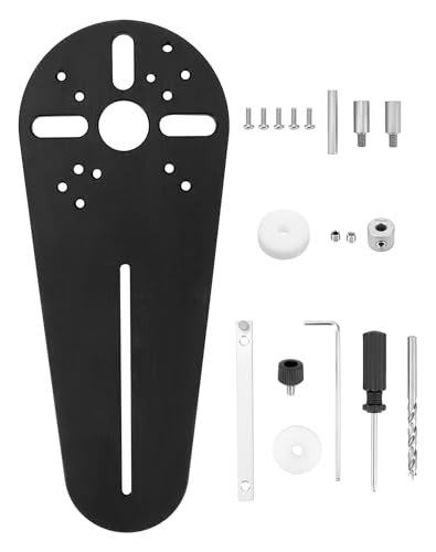 QWORK® Kreis Schneidjig Kreisschablone Kompatibel mit Bosch RT0700C DRT50 Makita GMR1 Elektrische Handfräse Holzrouter - Schnittdurchmesser von 2 cm bis 68 cm