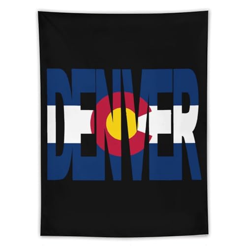 Tapiz de la bandera de Denver vertical para colgar en pared de dormitorio y salón