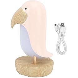Lamparas De Mesa Regulables Lámpara de Mesa para Pájaros, Luz Nocturna para Pájaros ABS Portátil 1200mAh para el Hogar (Pink)