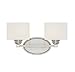 Savoy House 8-890-2-SN Kane 2-Light Bathroom Vanity Light in a Satin Nickel Finish with White Etched Glass (16" W x 8.5" H)