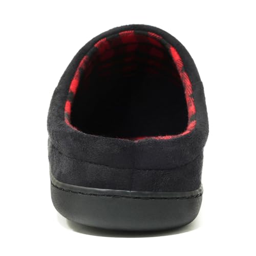 Image of NewDenBer Men's Warm Memory Foam Suede Plush Fleece Lined Slip on Indoor Outdoor Clog House Slippers